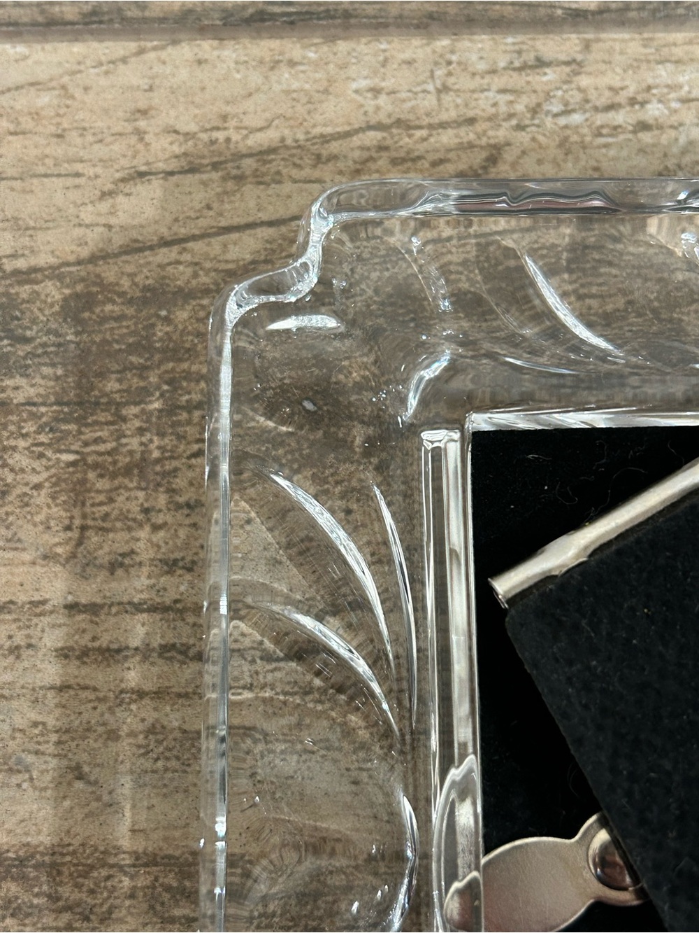Waterford Crystal Picture Frame 'With Love' Holds 2"x3" Photo Etched Logo - Picture 8 of 9